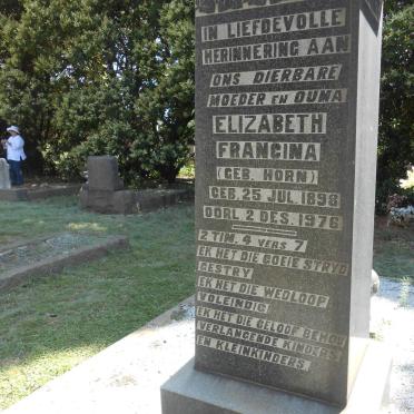 JOOSTE Elizabeth Francina nee HORN 1898-1976