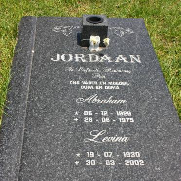 JORDAAN Abraham 1929-1975 &amp; Levina 1930-2002