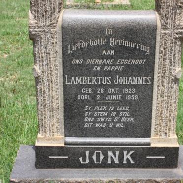 JONK Lambertus Johannes 1923-1959