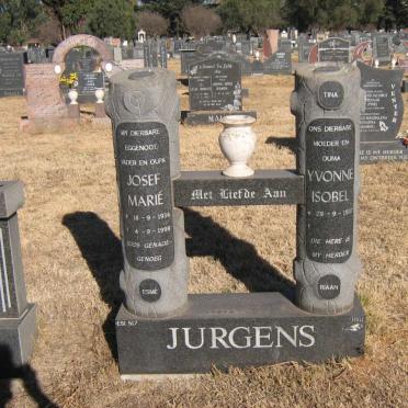 JURGENS Josef Marié 1936-1998 &amp; Yvonne Isobel 1937-