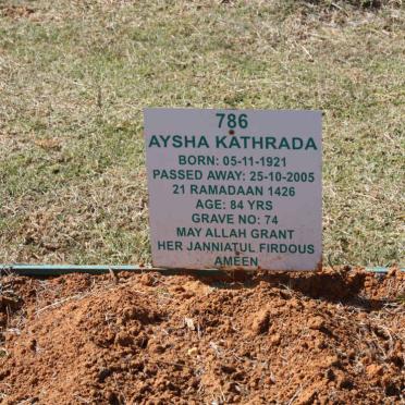 KATHRADA Aysha 1921-2005
