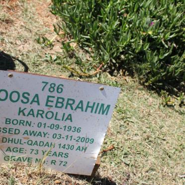 KAROLIA Moosa Ebrahim 1936-2009