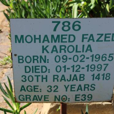 KAROLIA Mohamed Fazel 1965-1997