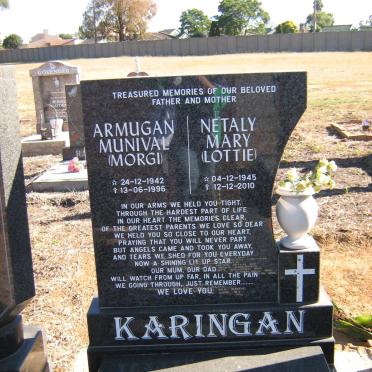KARINGAN Armugan Munival 1942-1996 &amp; Netaly Mary 1945-2010