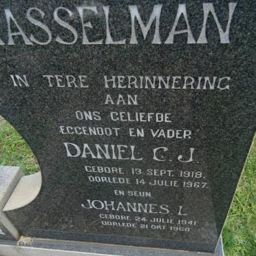 KASSELMAN Daniel C.J. 1919-1967 :: KASSELMAN Johannes L. 1941-1960
