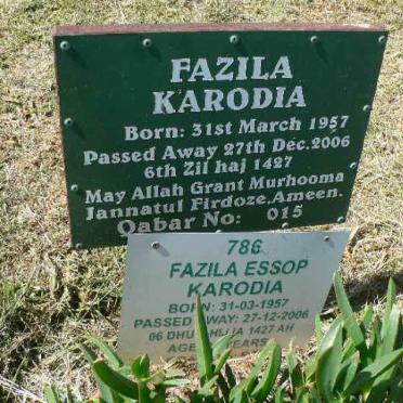 KARODIA Fazila Karodia 1957-2006