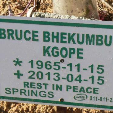 KGOPE Bruce Bhekumbuso 1965-2013