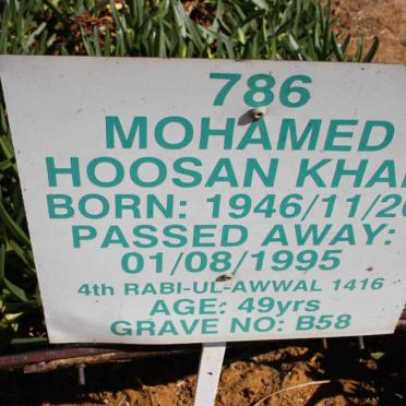 KHAN Mohamed Hoosan 1946-1995