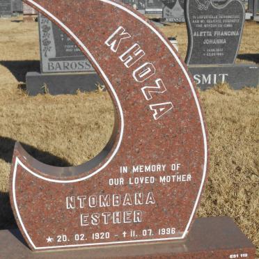 KHOZA Ntombana Esther 1920-1996
