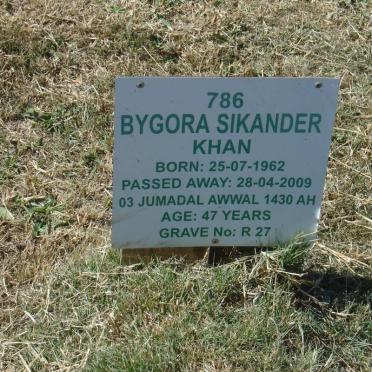 KHAN Bygora Sikander 1962-2009