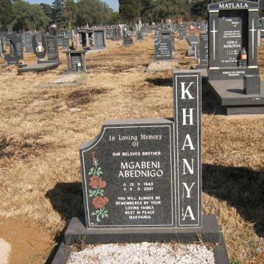 KHANYA Mgabeni Abednigo 1943-2001