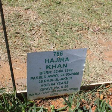 KHAN Hajira 1942-2006