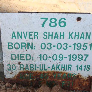 KHAN Anver Shah 1951-1997