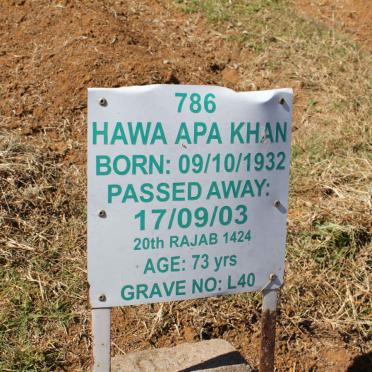 KHAN Hawa Apa 1932-2003