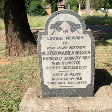 KIESER Hester Marie A. 1868-1927