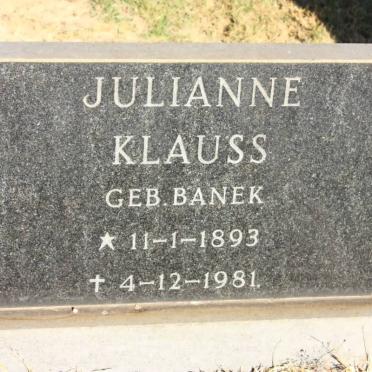 KLAUSS Julianne nee BANEK 1893-1981
