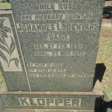 KLOPPER Johannes Lodewikus 1932-1942