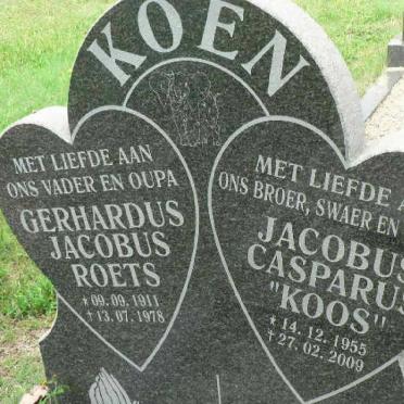 KOEN Gerhardus Jacobus Roets 1911-1978 :: KOEN Jacobus Casparus 1955-2009