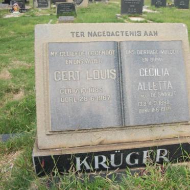 KRUGER Gert Louis 1885-1967 &amp; Cecilia Alletta DE SWARDT 1889-1970