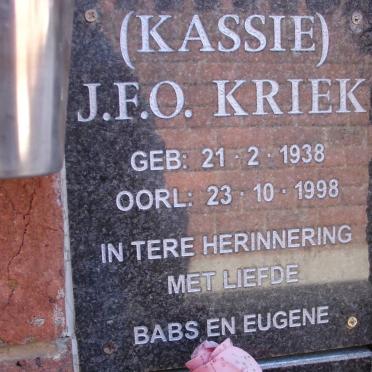 KRIEK J.F.O. 1938-1998