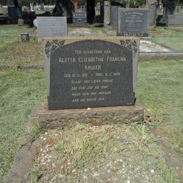 KRUGER Aletta Elizabeth Francina 1931-1958