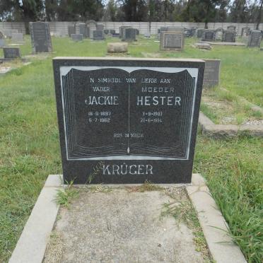 KRUGER Jackie 1897-1962 &amp; Hester 1903-1994