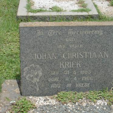 KRIEK Johan Christiaan 1895-1966