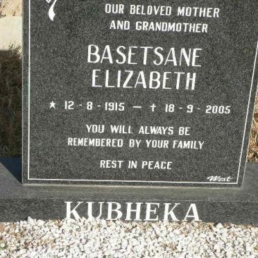KUBHEKA Basetsane Elizabeth 1915-2005
