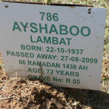 LAMBAT Ayshaboo 1937-2009