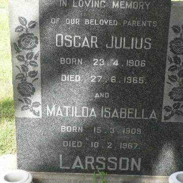 LARSSON Oscar Julius 1906-1965 &amp; Matilda Isabella 1909-1967