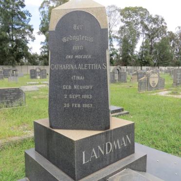 LANDMAN Catharina Alettha S. nee NEUHOFF 1883-1967