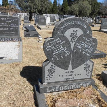 LABUSCHAGNE Coenraad Christoffel 1931- &amp; Ellie Johanna 1916-1987