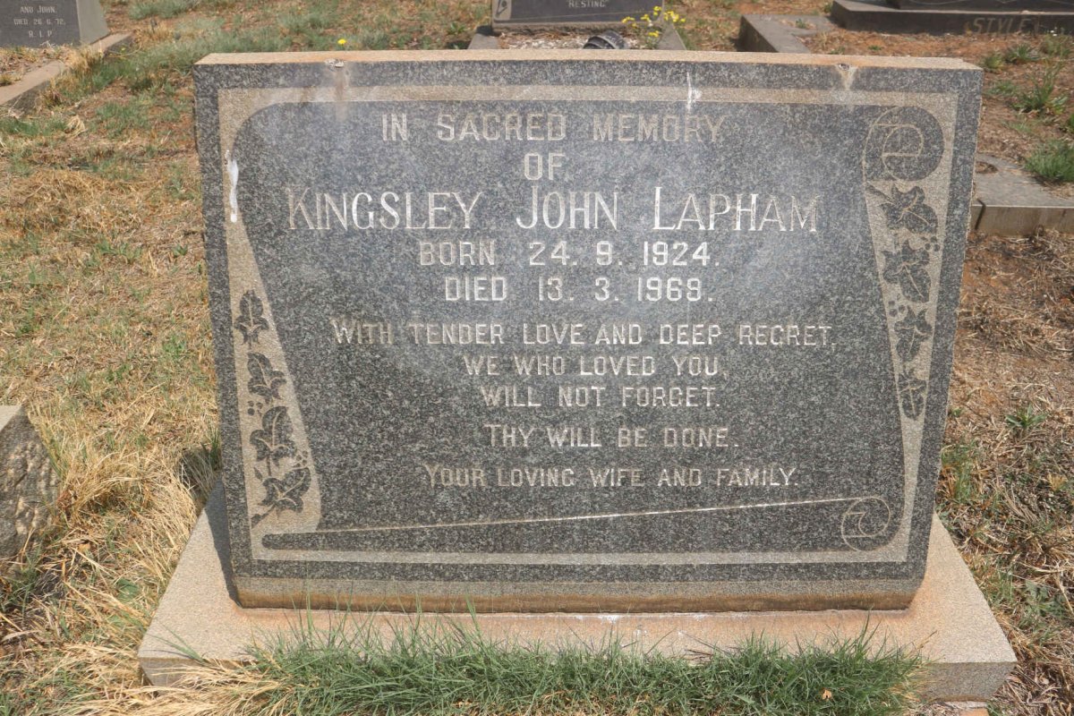 LAPHAM Kingsley John 1924-1968