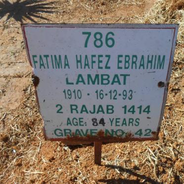 LAMBAT Fatima Hafez Ebrahim 1910-1993
