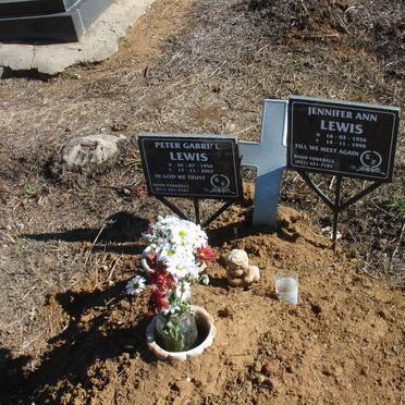 LEWIS Peter Gabriel 1950-2007 :: LEWIS Jennifer Ann 1956-1990