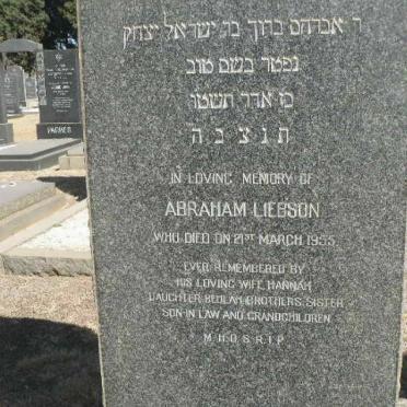 LIEBSON Abraham -1955