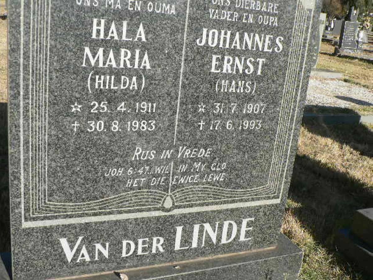 LINDE Johannes Ernst, van der 1907-1993 &amp; Hala Maria 1911-1983