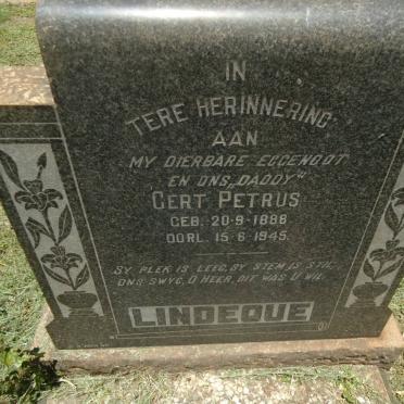 LINDEQUE Gert Petrus 1888-1945
