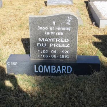 LOMBARD Mayfred Du Preez 1920-1991