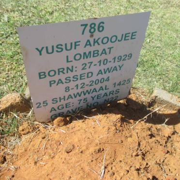 LOMBAT Yusuf Akoojee 1929 - 2004
