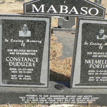 MABASO Constance Duduzile 1959-2011 :: MABASO Nkemeleng Portia 1978-2001