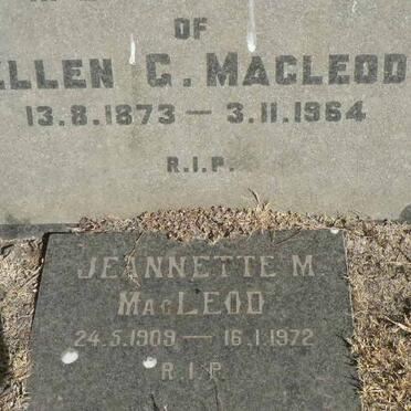 MacLEOD Ellen G. 1873-1964 :: Jeannette M. 1909-1972
