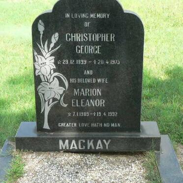 MACKAY Christopher George 1899-1975 &amp; Marion Eleanor 1909-1992