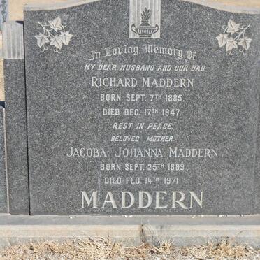 MADDERN Richard 1885-1947 &amp; Jacoba Johanna 1889-1971