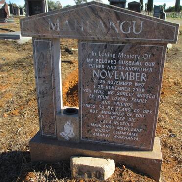 MAHLANGU November 1957-2009