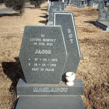 MAHLANGU Jacob Boy 1976-1999