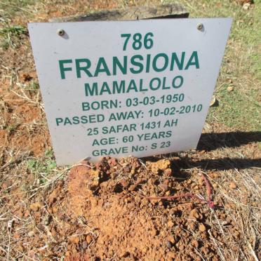 MAMALOLO Fransiona 1950-2010