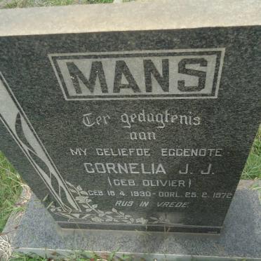 MANS Cornelia J.J. nee OLIVIER 1930-1972