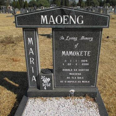 MAOENG Mamokete 1924-2000