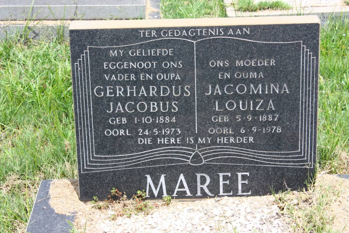 MAREE Gerhardus Jacobus 1884-1973 &amp; Jacomina Louiza 1887-1978